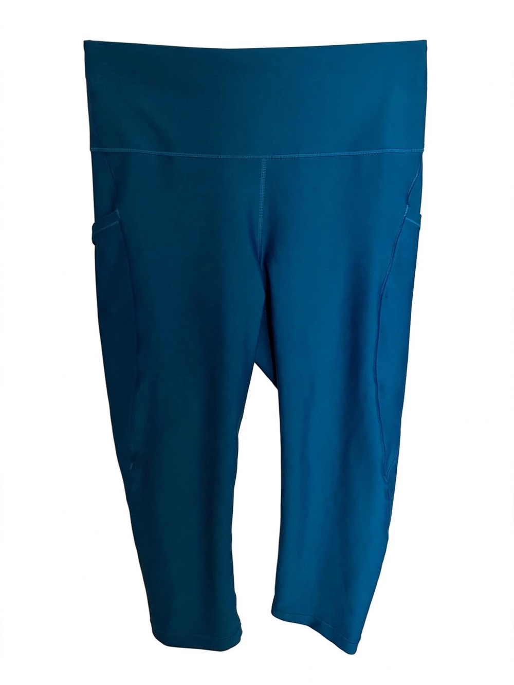 Athleta Teal Capri Leggings with Side Pockets